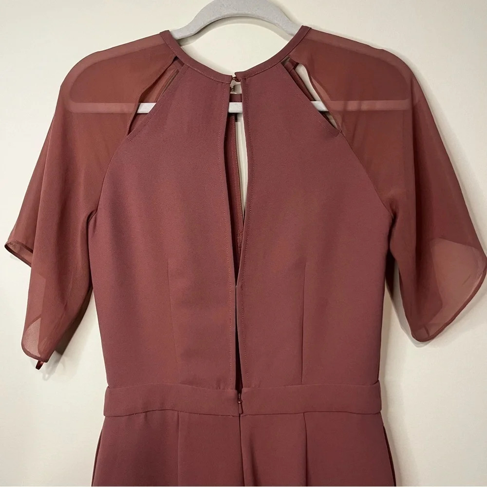 NWT REISS Scarlet Chiffon Rosewater Flutter Sleeve Jumpsuit Romper - Picture 7 of 11